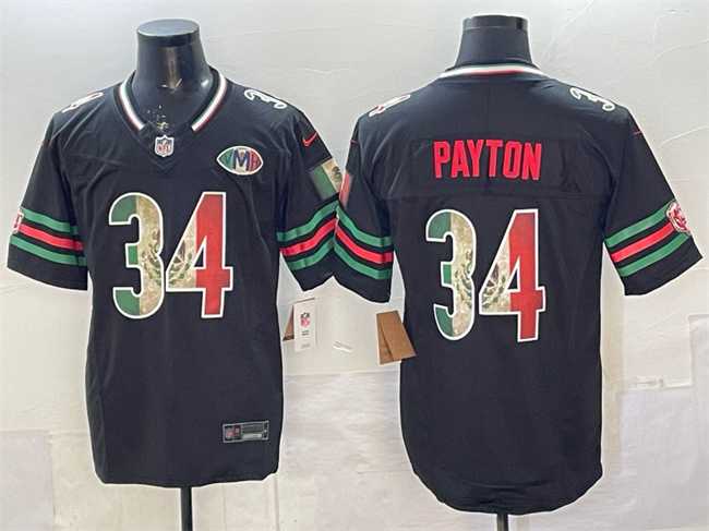 Men%27s Chicago Bears #34 Walter Payton Black Mexico F.U.S.E. With VMH Patch Stitched Jersey->chicago bears->NFL Jersey