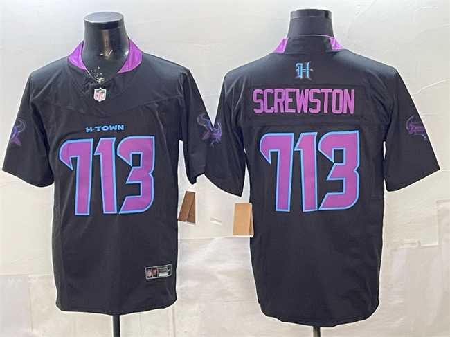 Men%27s Houston Texans #713 Screwston Black F.U.S.E. 2025 DJ SCREW Vapor Limited Stitched Jersey->houston texans->NFL Jersey