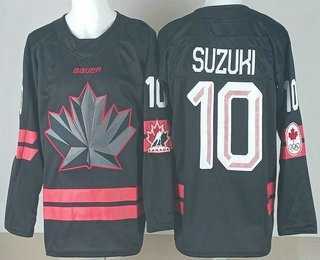 Men%27s Canada #10 Nick Suzuki Black 2026 Olympics Stitched Jersey->olympics usa jerseys->NHL Jersey