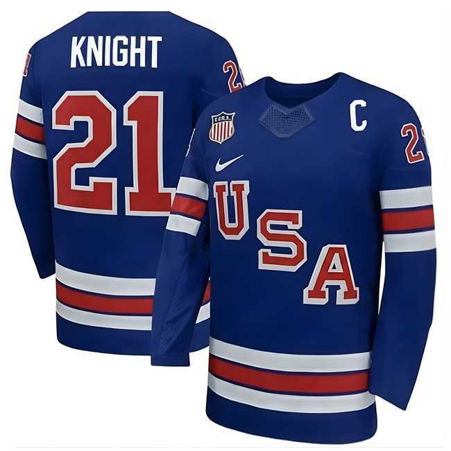 Mens USA #21 Knight Royal 2026 With C Patch Stitched Jersey Dzhi->olympics usa jerseys->NHL Jersey