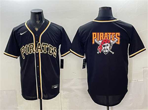 Mens Pittsburgh Pirates Team Big Logo 2026 Fashion Black Out Stitched Jersey Dzhi->pittsburgh pirates->MLB Jersey