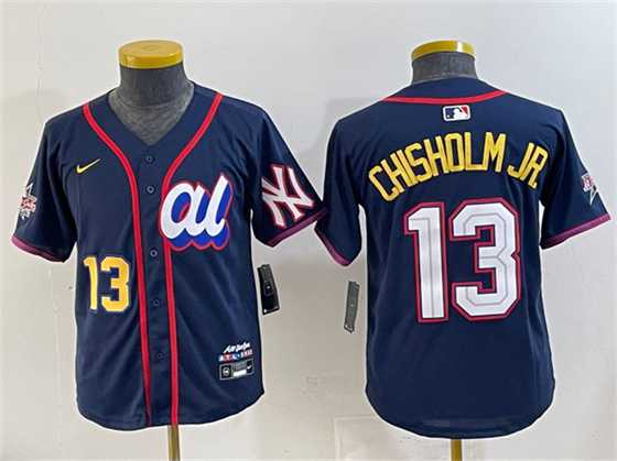 Youth American League #13 Jazz Chisholm Jr. Navy 2025 All-Star Edition Limited Stitched Jersey->2025 mlb all-star->MLB Jersey