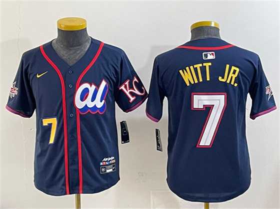 Youth American League #7 Bobby Witt Jr. Navy 2025 All-Star Edition Limited Stitched Jersey->2025 mlb all-star->MLB Jersey