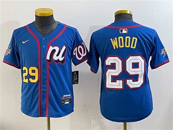 Youth National League #29 James Wood Blue 2025 All-Star Edition Limited Stitched Jersey->2025 mlb all-star->MLB Jersey