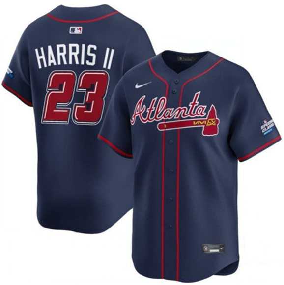 Men%27s Atlanta Braves #23 Michael Harris II Navy 2025 Speedway Classic Alternate Limited Stitched Jersey Dzhi->atlanta braves->MLB Jersey