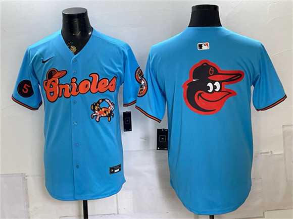 Men%27s Baltimore Orioles Team Big Logo Blue With Patch Vapor Premier Limited Stitched Jersey Dzhi->baltimore orioles->MLB Jersey