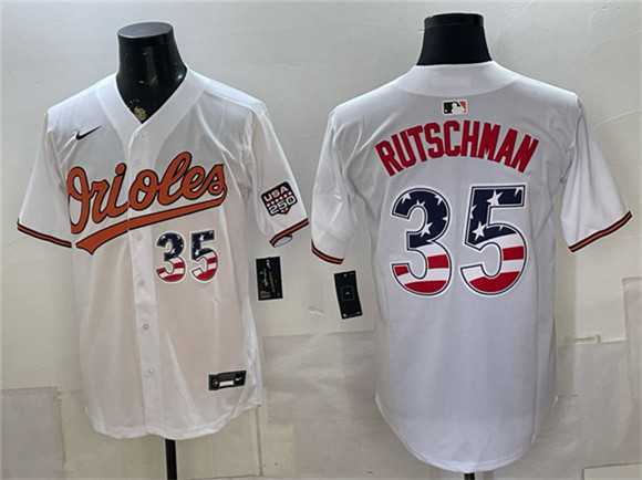 Men%27s Baltimore Orioles #35 Adley Rutschman White USA 250 Fourth of July Home Stitched Jersey Dzhi->baltimore orioles->MLB Jersey