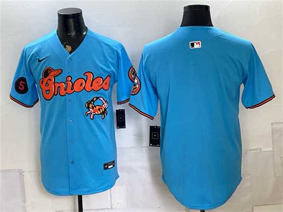 Men%27s Baltimore Orioles Blank Blue With Patch Vapor Premier Limited Stitched Jersey Dzhi->baltimore orioles->MLB Jersey