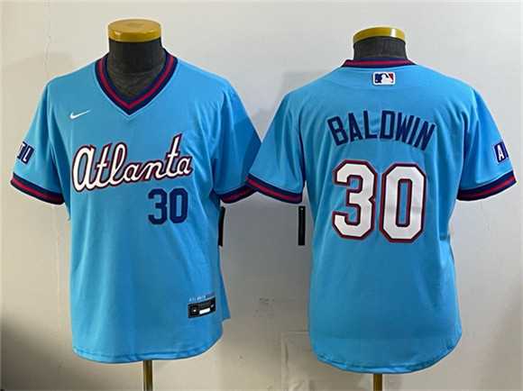 Youth Atlanta Braves #30 Drake Baldwin Powder Blue 2026 City Connect Stadium Stitched Jersey->mlb youth jerseys->MLB Jersey