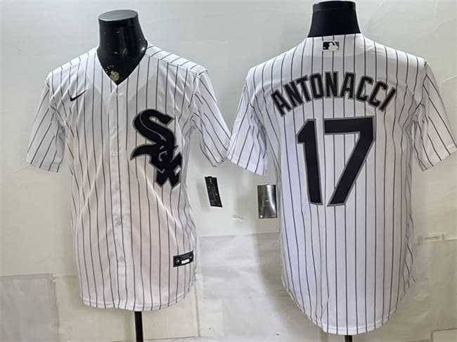 Men%27s Chicago White Sox #17 Sam Antonacci White Home Stitched Jersey->cincinnati reds->MLB Jersey