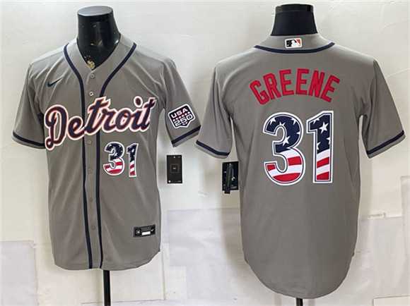 Men%27s Detroit Tigers #31 Riley Greene Gray 2026 USA 250 Fourth of July Stitched Jersey Dzhi->houston astros->MLB Jersey