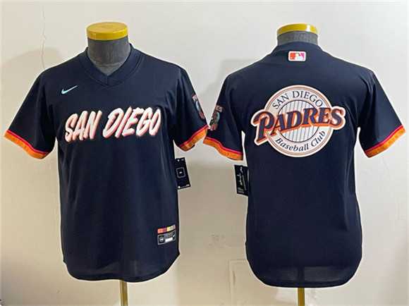 Youth San Diego Padres Team Big Logo Obsidian 2026 City Connect Stadium Stitched Jersey Dzhi->mlb youth jerseys->MLB Jersey
