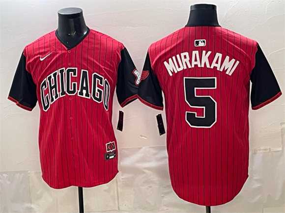 Men%27s Chicago White Sox #5 Munetaka Murakami Red Black 2025 City Connect Limited Stitched Jersey->detroit tigers->MLB Jersey