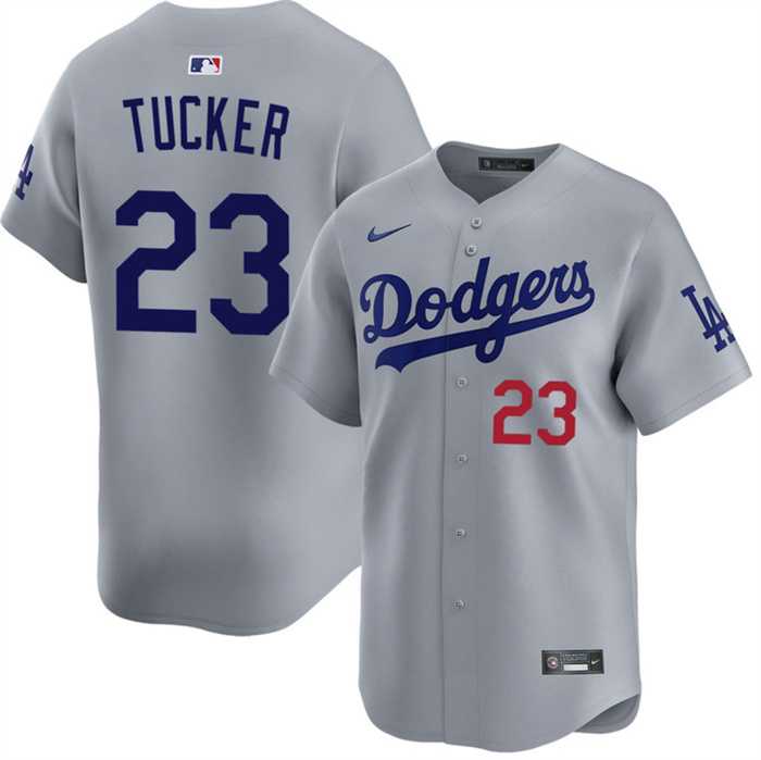 Men%27s Los Angeles Dodgers #23 Kyle Tucker Grey 2026 Limited Stitched Jersey Dzhi->los angeles dodgers->MLB Jersey