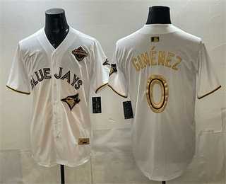 Men%27s Toronto Blue Jays #0 Andres Gimenez White Gold 2025 American League Champions Limited Jersey->2026 world baseball classic->MLB Jersey
