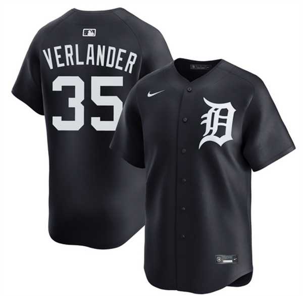 Men%27s Detroit Tigers #35 Justin Verlander Black 2026 Limited Stitched Jersey Dzhi->detroit tigers->MLB Jersey