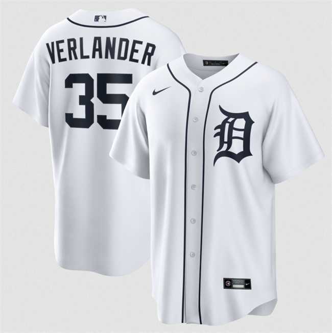 Men%27s Detroit Tigers #35 Justin Verlander White 2026 Cool Base Stitched Jersey Dzhi->los angeles dodgers->MLB Jersey