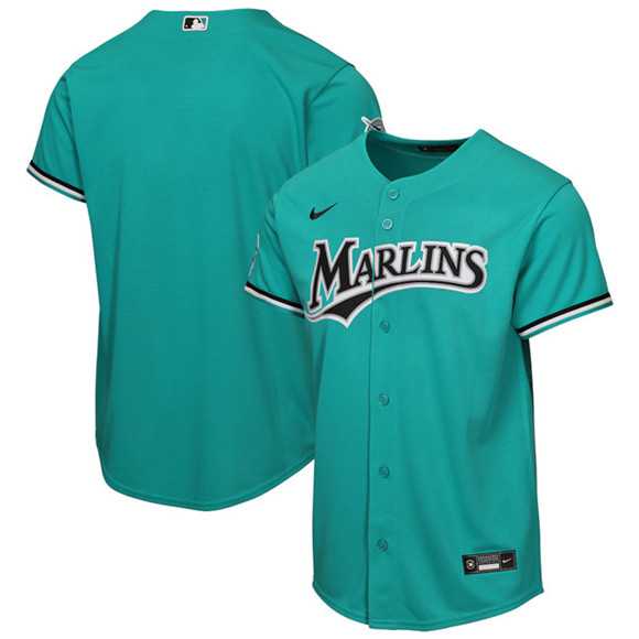 Men%27s Miami Marlins Blank Teal Alternate Stadium Stitched Jersey Dzhi Dzhi->milwaukee brewers->MLB Jersey