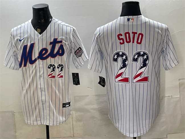 Men%27s New York Mets #22 Juan Soto White USA 250 Fourth of July Home Stitched Jersey Dzhi->new york yankees->MLB Jersey