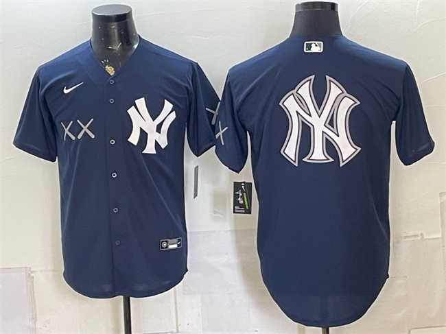 Men%27s New York Yankees x KAWS Team Big Logo Navy Stadium Stitched Jersey Dzhi->oakland athletics->MLB Jersey