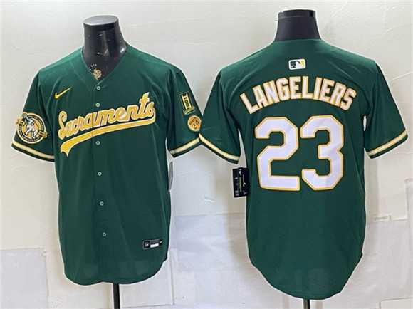 Mens Oakland Athletics #23 Shea Langeliers 2026 Green Alternate Sacramento Celebrating 125 Years Vapor Limited Stitched Jersey Dzhi->oakland athletics->MLB Jersey
