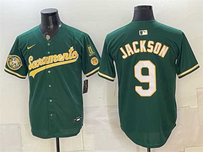 Mens Oakland Athletics #9 Reggie Jackson 2026 Green Alternate Sacramento Celebrating 125 Years Vapor Limited Stitched Jersey Dzhi->oakland athletics->MLB Jersey