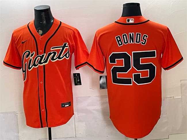 Men%27s San Francisco Giants #25 Barry Bonds Orange Cool Base Stitched Jersey->pittsburgh pirates->MLB Jersey