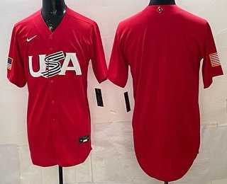 Men%27s USA Blank Red 2026 World Baseball Classic Cool Base Jersey->2026 world baseball classic->MLB Jersey