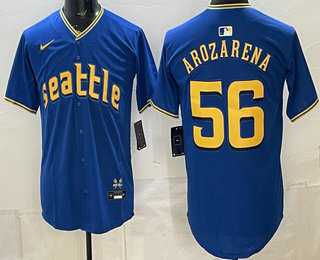 Men%27s Seattle Mariners #56 Randy Arozarena Blue City Limited Jersey Dzhi->seattle mariners->MLB Jersey