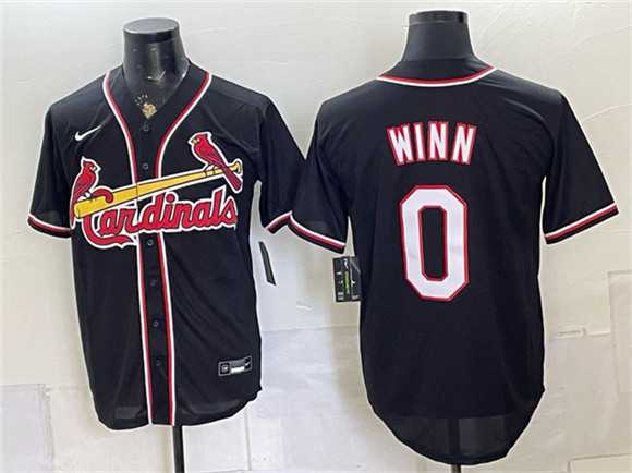 Men%27s St. Louis Cardinals #0 Masyn Winn 2026 Fashion Replica Black Out Stitched Jersey->st.louis cardinals->MLB Jersey