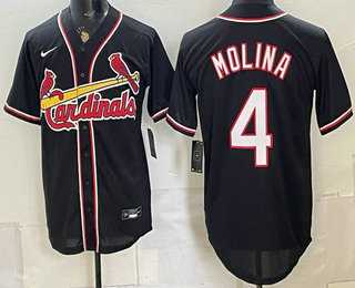 Men%27s St Louis Cardinals #4 Yadier Molina 2026 Black Fashion Cool Base Jersey->seattle mariners->MLB Jersey