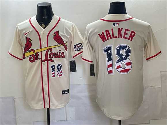 Men%27s St. Louis Cardinals #18 Jordan Walker Cream USA 250 Fourth of July Stitched Jersey Dzhi->st.louis cardinals->MLB Jersey