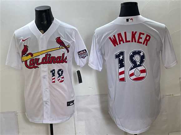 Men%27s St. Louis Cardinals #18 Jordan Walker White USA 250 Fourth of July Stitched Jersey Dzhi->st.louis cardinals->MLB Jersey