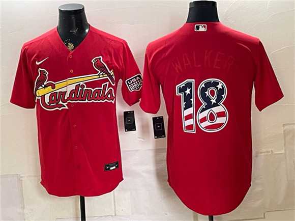 Men%27s St. Louis Cardinals #18 Jordan Walker Red USA 250 Fourth of July Stitched Jersey Dzhi->st.louis cardinals->MLB Jersey