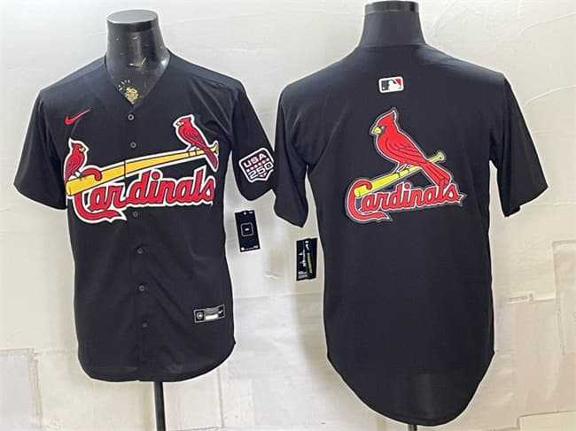 Men%27s St. Louis Cardinals Team Big Logo Black USA 250 Patch Stitched Jersey Dzhi->st.louis cardinals->MLB Jersey