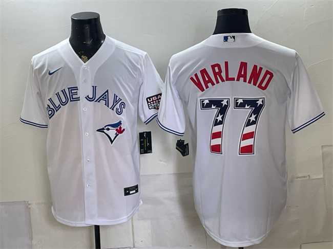 Men%27s Toronto Blue Jays #77 Louis Varland White 2026 USA 250 Fourth of July Stitched Jersey Dzhi->toronto blue jays->MLB Jersey