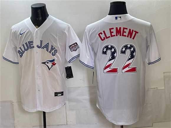 Men%27s Toronto Blue Jays #22 Ernie Clement White 2026 USA 250 Fourth of July Stitched Jersey Dzhi->toronto blue jays->MLB Jersey