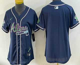 Youth Atlanta Braves Blank Navy Galaxy With Outkast Patch Vapor Limited Stitched Jersey Dzhi->mlb womens jerseys->MLB Jersey