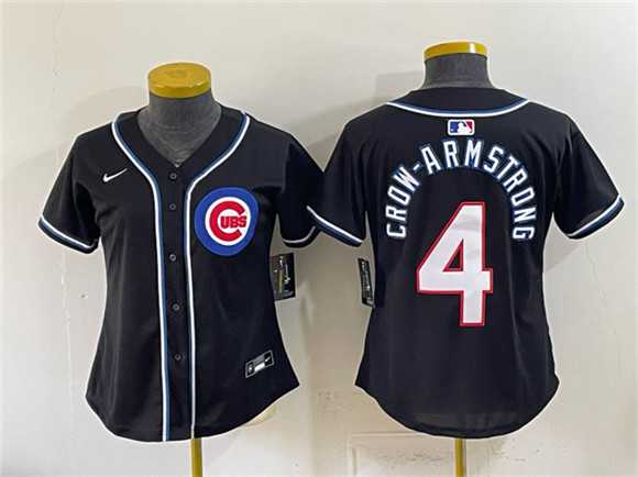 Youth Chicago Cubs #4 Pete Crow-Armstrong 2026 Fashion Replica Black Out Stitched Jersey->mlb youth jerseys->MLB Jersey