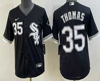 Youth Chicago White Sox #35 Frank Thomas Black Stitched Jersey->mlb youth jerseys->MLB Jersey