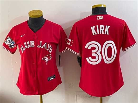 Youth Toronto Blue Jays #30 Alejandro Kirk Red 50 Seasons Patch Stitched Jersey->mlb youth jerseys->MLB Jersey