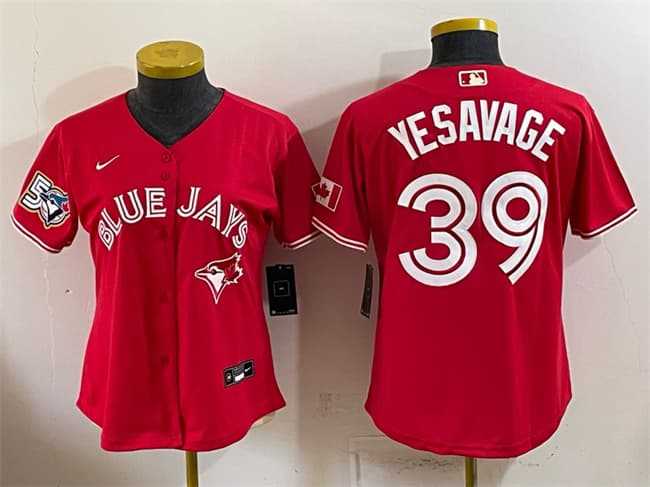 Youth Toronto Blue Jays #39 Trey Yesavage Red 50 Seasons Patch Stitched Jersey->mlb youth jerseys->MLB Jersey