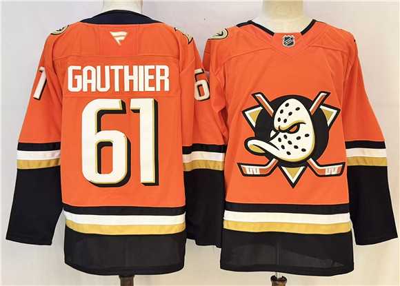 Men%27s Anaheim Ducks #61 Cutter Gauthier Orange 2026 Home Stitched Hockey Jersey->anaheim ducks->NHL Jersey