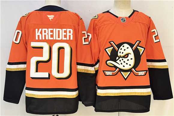 Men%27s Anaheim Ducks #20 Chris Kreider Orange 2026 Home Stitched Hockey Jersey->anaheim ducks->NHL Jersey