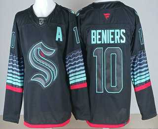 Men%27s Seattle Kraken #10 Matty Beniers Black Alternate Stitched Jersey->anaheim ducks->NHL Jersey