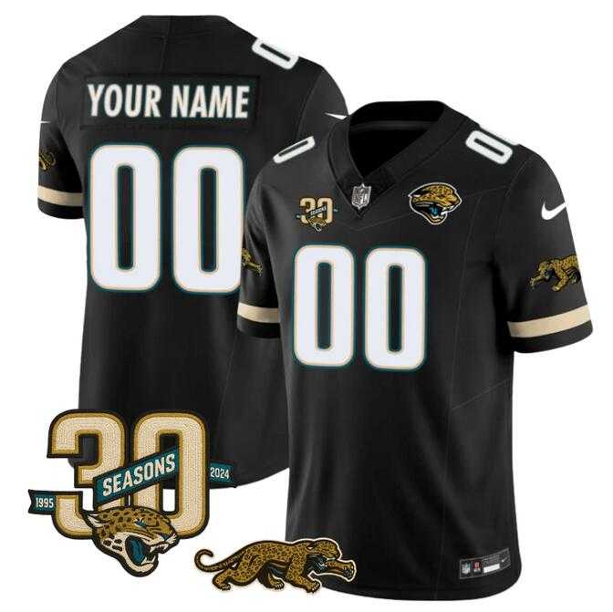 Men%27s Jacksonville Jaguars Active Player Custom Black F.U.S.E. With 30th Seasons Patch Vapor Limited Stitched Jersey->customized nfl jersey->Custom Jersey