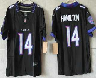 Women%27s Baltimore Ravens #14 Kyle Hamilton Limited Black Vapor FUSE Jersey->toronto maple leafs->NHL Jersey