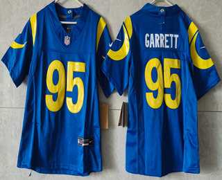 Women%27s Los Angeles Rams #95 Myles Garrett Limited Blue FUSE Vapor Jersey->los angeles rams->NFL Jersey