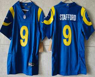 Women%27s Los Angeles Rams #9 Matthew Stafford Limited Blue FUSE Vapor Jersey->baltimore ravens->NFL Jersey