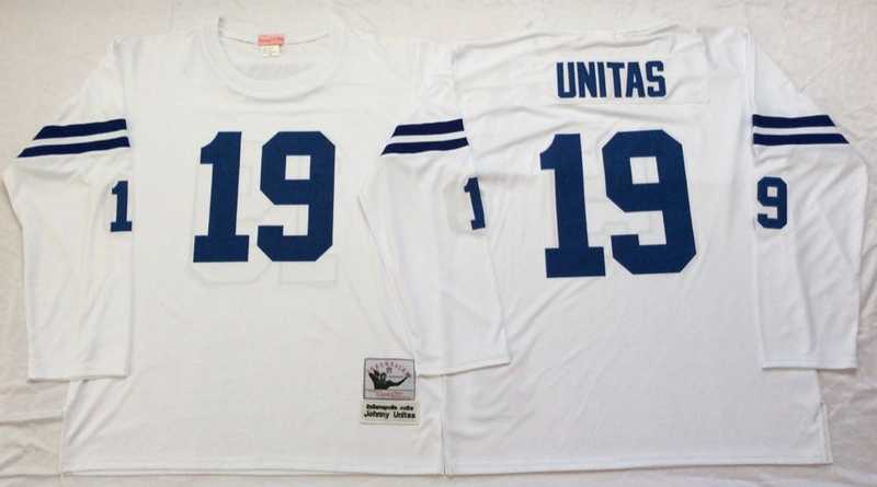 Men%27s Indianapolis Colts #19 Johnny Unitas White Throwback Stitched Football Jersey->green bay packers->NFL Jersey